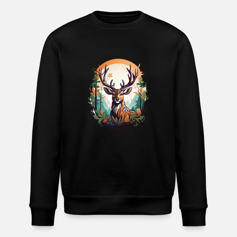 Cerf - Sweat bio ROLLER Stanley/Stella Unisexe - noir