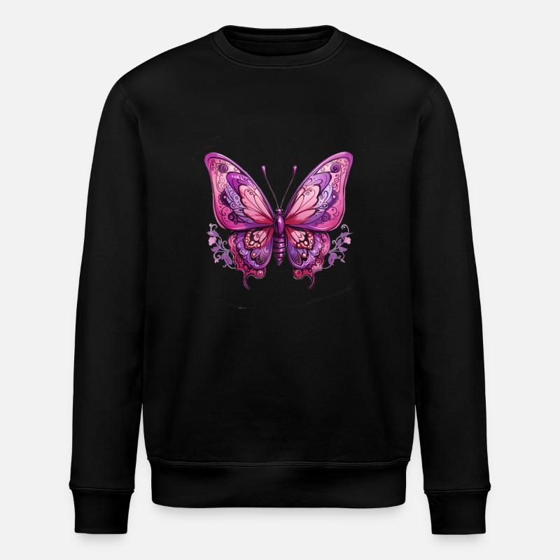 Schmetterling - Stanley/Stella Unisex Bio-Sweatshirt ROLLER - Schwarz