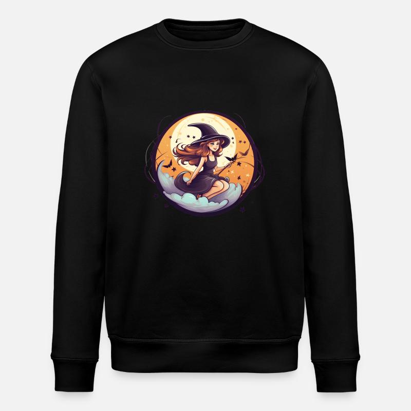 Cartoon Halloween Hexe - Stanley/Stella Unisex Bio-Sweatshirt ROLLER - Schwarz