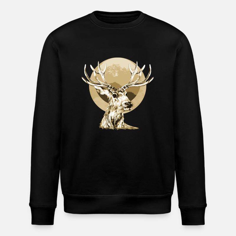 Deer - Stanley/Stella ROLLER Unisex Organic Sweatshirt - black