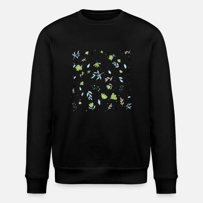 Fond transparent floral bleu - Sweat bio ROLLER Stanley/Stella Unisexe - noir