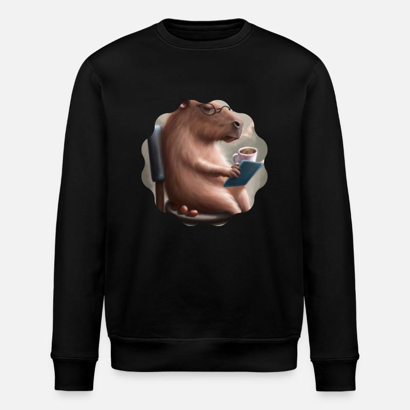 Capybara Kaffeepause - Stanley/Stella Unisex Bio-Sweatshirt ROLLER - Schwarz