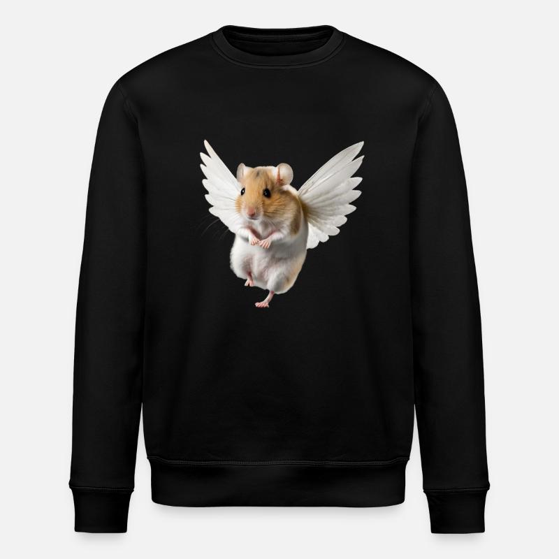 Geflügelter Hamster - Stanley/Stella Unisex Bio-Sweatshirt ROLLER - Schwarz