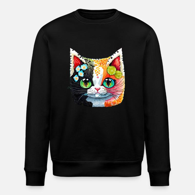 Sushi-Katze - Stanley/Stella Unisex Bio-Sweatshirt ROLLER - Schwarz