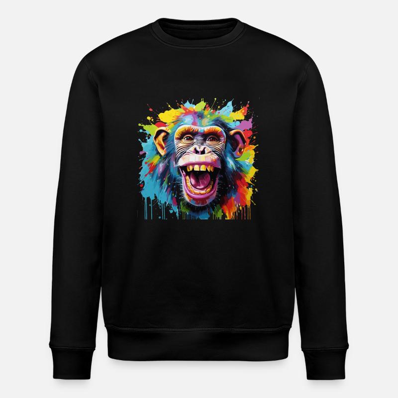 das Affenlachen - Stanley/Stella Unisex Bio-Sweatshirt ROLLER - Schwarz