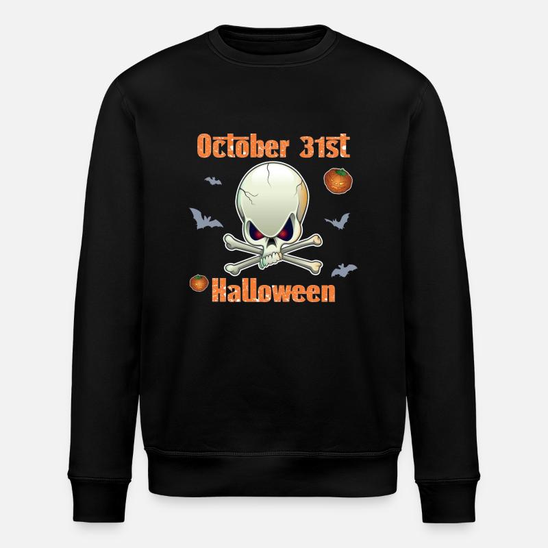Halloween Skull - Stanley/Stella ROLLER Unisex Organic Sweatshirt - black