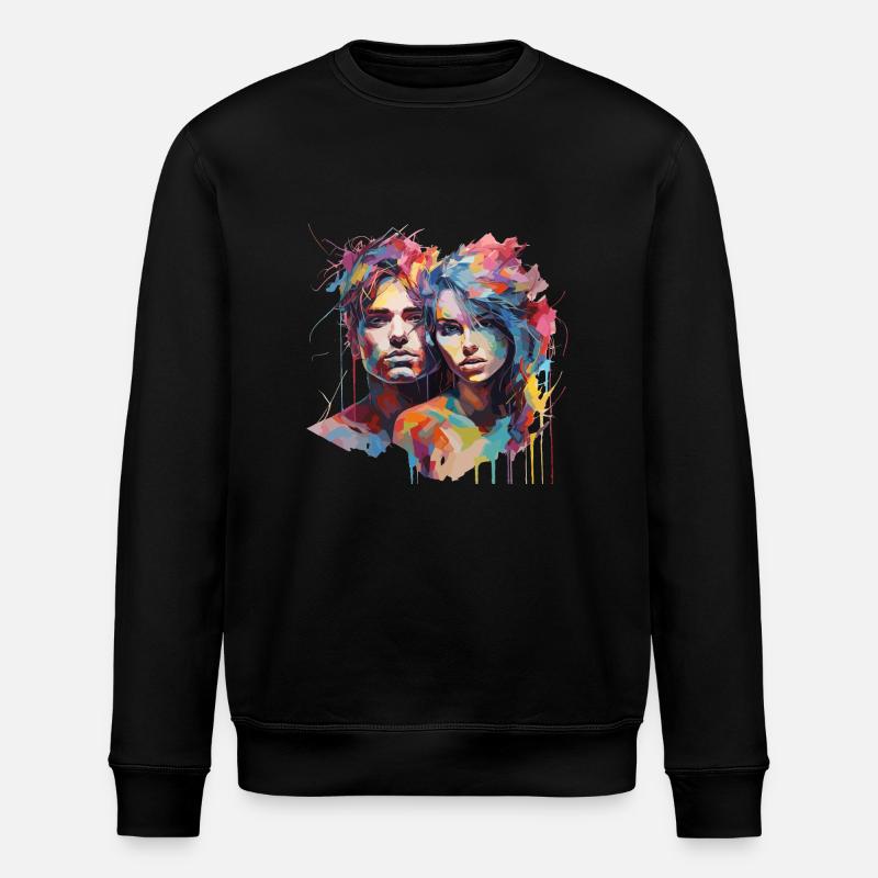 Kunstpärchen - Stanley/Stella Unisex Bio-Sweatshirt ROLLER - Schwarz