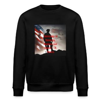 Veteranen, Veteranen, Waffenstillstand. - Stanley/Stella Unisex Bio-Sweatshirt ROLLER - Schwarz - Vorne - Nik (191cm)
