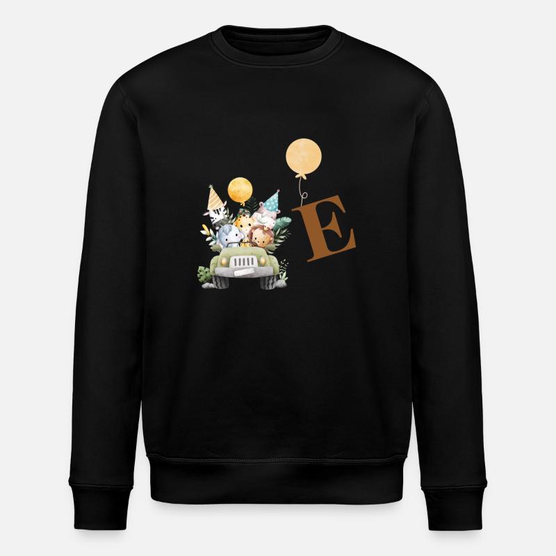 Letter E Safari - Stanley/Stella ROLLER Unisex Organic Sweatshirt - black