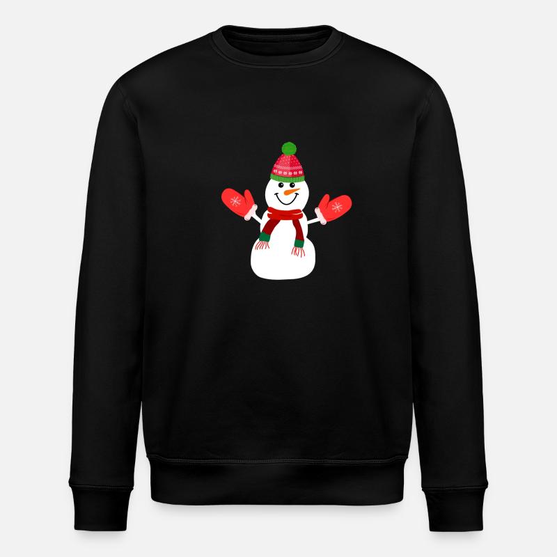 Weihnachts-Schneemann - Stanley/Stella Unisex Bio-Sweatshirt ROLLER - Schwarz