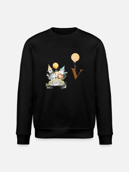 Letter V Safari - Stanley/Stella ROLLER Unisex Organic Sweatshirt - black