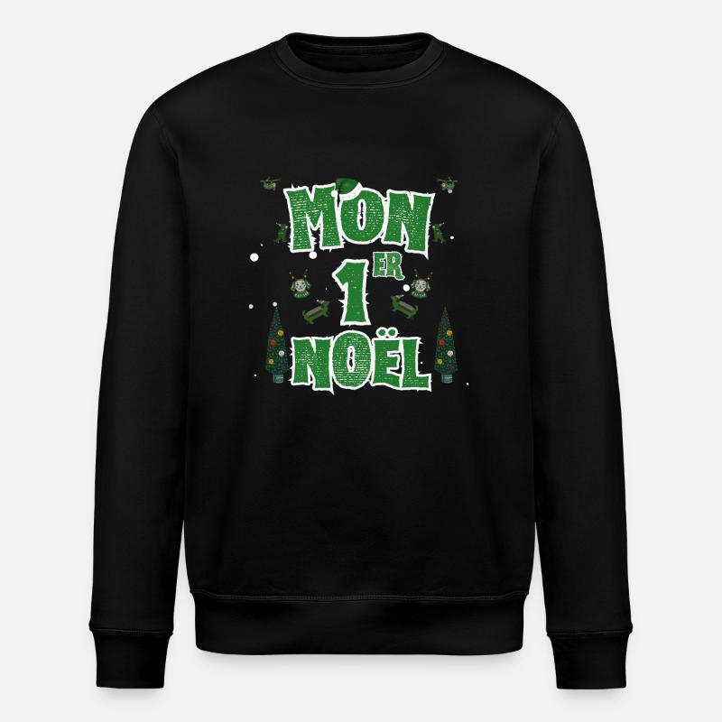 Mon 1er Noël - Sweat bio ROLLER Stanley/Stella Unisexe - noir