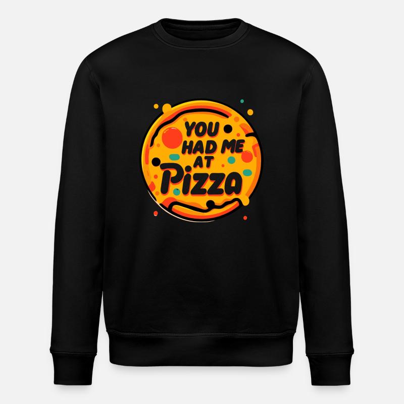 Tu m’as eu chez Pizza - Sweat bio ROLLER Stanley/Stella Unisexe - noir