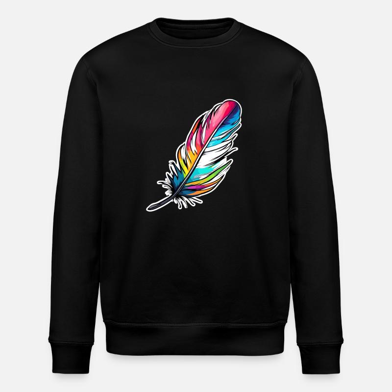 Feather/writing quill/bird feather/down feather - Stanley/Stella ROLLER Unisex Organic Sweatshirt - black