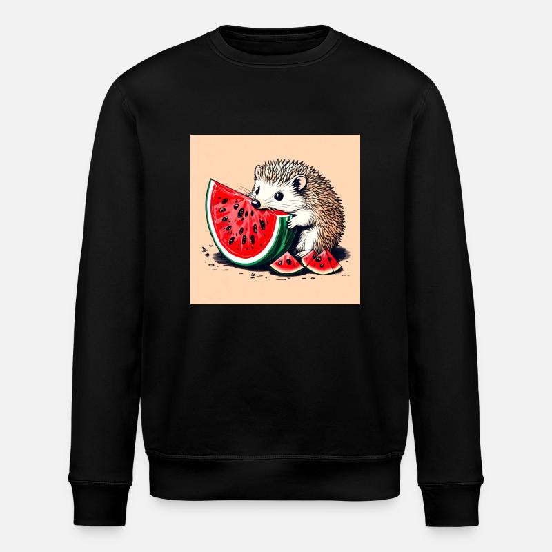 Wassermelonen-Igel - Stanley/Stella Unisex Bio-Sweatshirt ROLLER - Schwarz