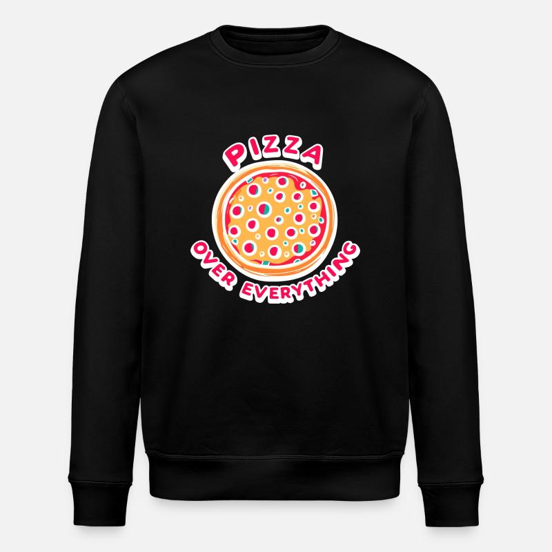 Pizza Over Everything - Stanley/Stella ROLLER Unisex Organic Sweatshirt - black