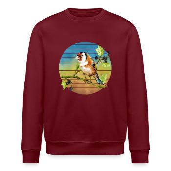 Bunter Vogel - Stanley/Stella Unisex Bio-Sweatshirt ROLLER - Burgunderrot - Vorne - Nik (191cm)
