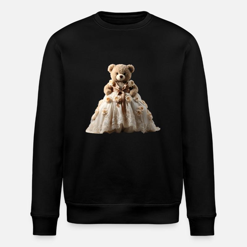 Teddy bear in wedding dress - Stanley/Stella ROLLER Unisex Organic Sweatshirt - black