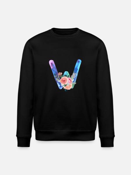 Buchstabe w Aquarell - Stanley/Stella Unisex Bio-Sweatshirt ROLLER - Schwarz