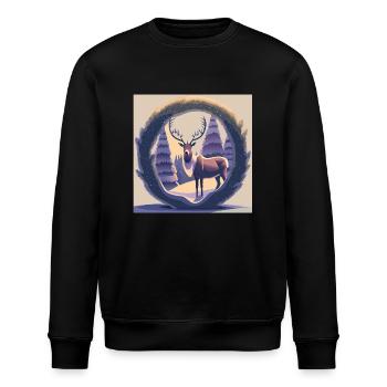 Rentier Kranz - Stanley/Stella Unisex Bio-Sweatshirt ROLLER - Schwarz - Vorne - Nik (191cm)