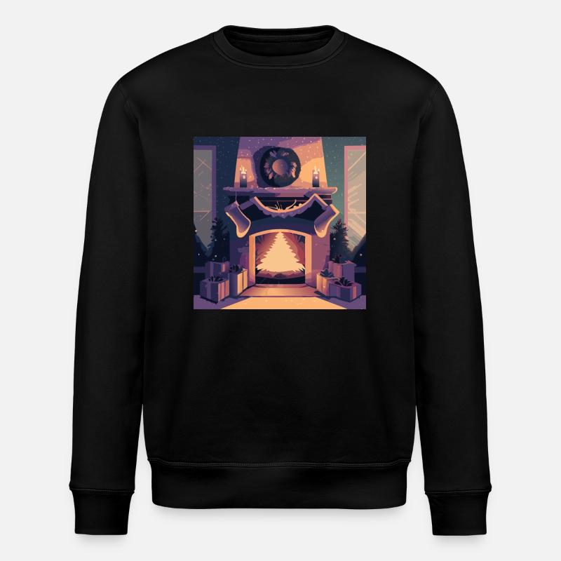 Cheminée de Noël - Sweat bio ROLLER Stanley/Stella Unisexe - noir