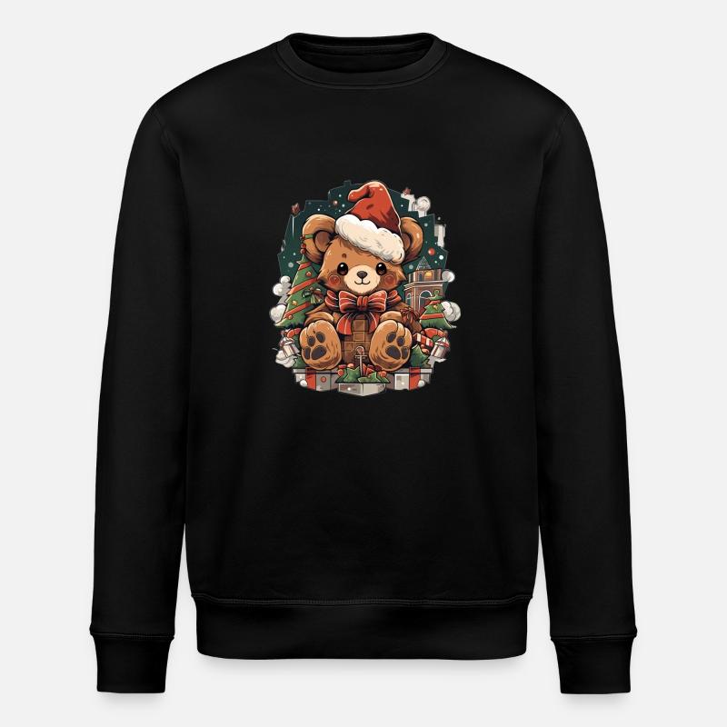 christmas teddy 2 - Stanley/Stella Unisex Bio-Sweatshirt ROLLER - Schwarz