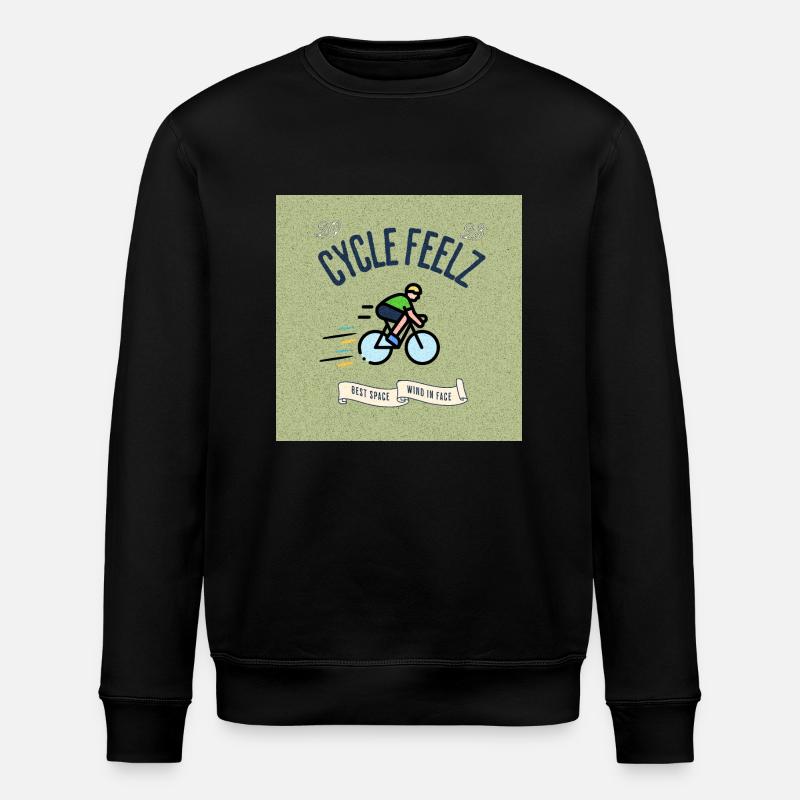 Cycle Feels Fun Bicycle Design - Stanley/Stella ROLLER Unisex Organic Sweatshirt - black