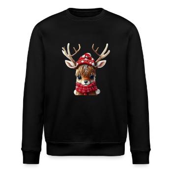 WEIHNACHTSRENTIER - Stanley/Stella Unisex Bio-Sweatshirt ROLLER - Schwarz - Vorne - Nik (191cm)