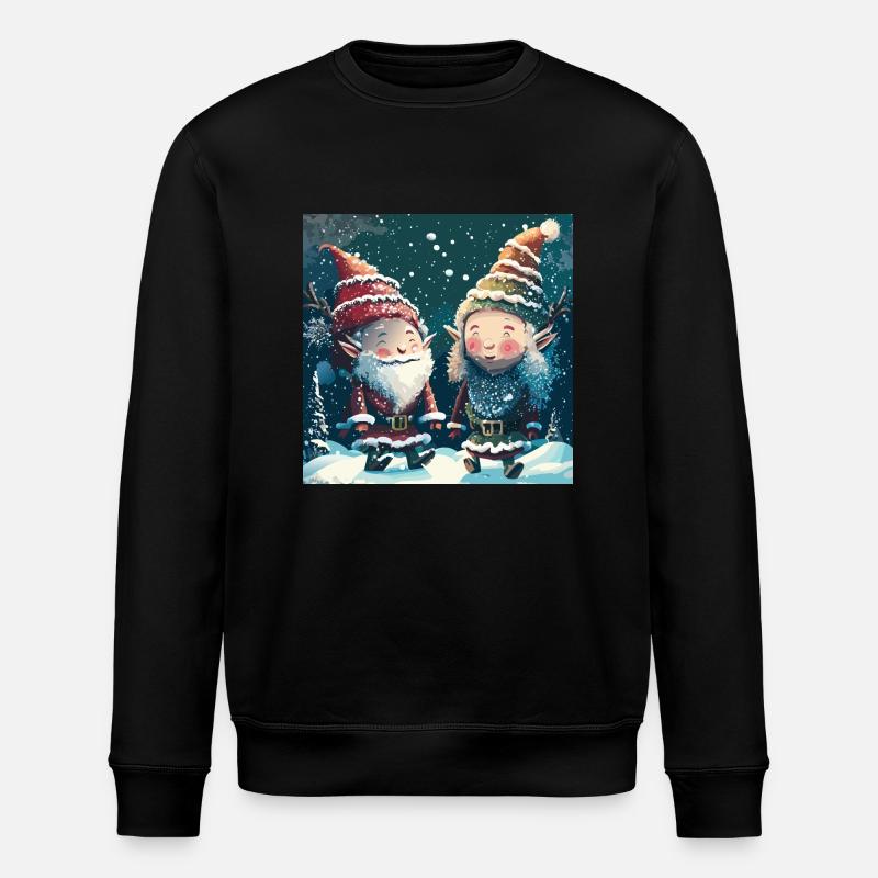 Deux lutins de Noël - Sweat bio ROLLER Stanley/Stella Unisexe - noir