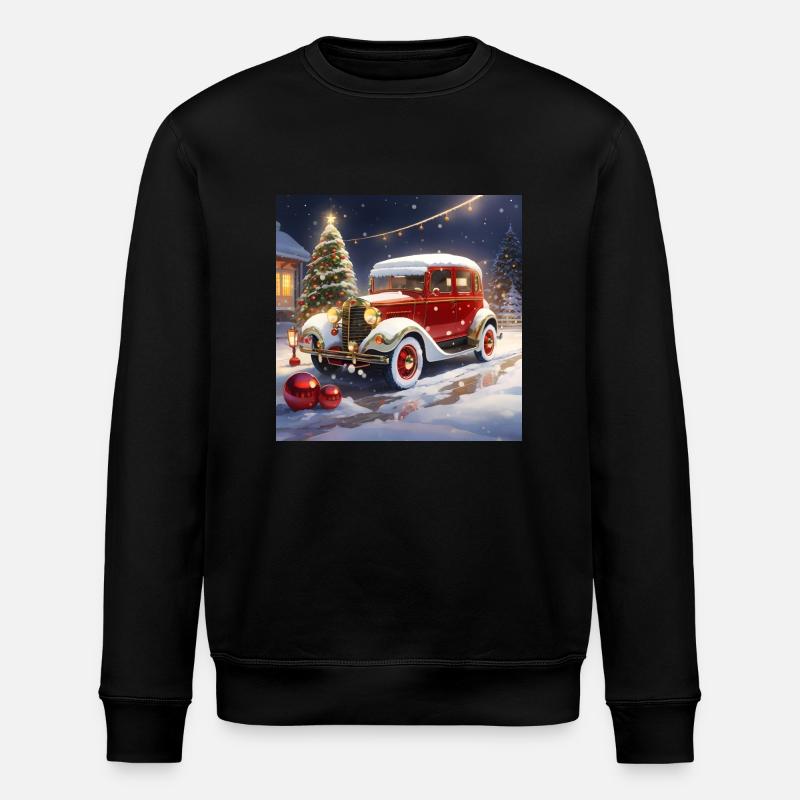 Voitures anciennes à Noël - Sweat bio ROLLER Stanley/Stella Unisexe - noir