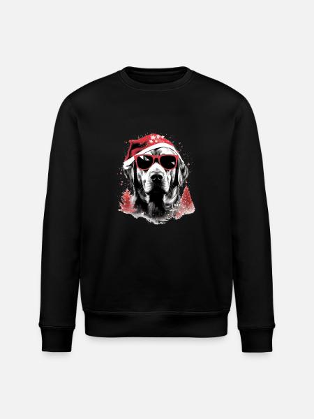 Magical Labrador Christmas dog in the snow - Stanley/Stella ROLLER Unisex Organic Sweatshirt - black