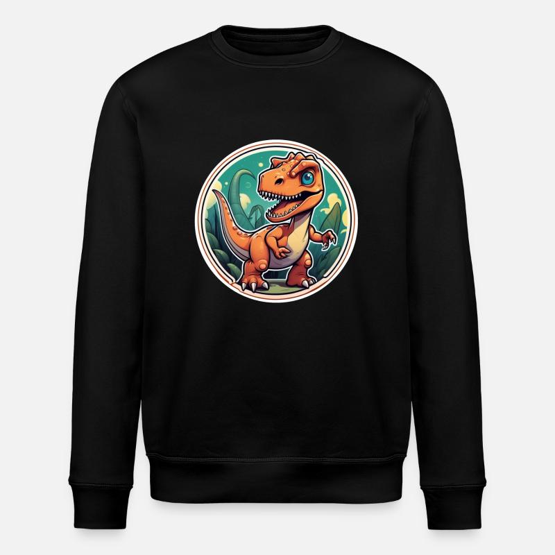 Karikatur-Dinosaurier - Stanley/Stella Unisex Bio-Sweatshirt ROLLER - Schwarz