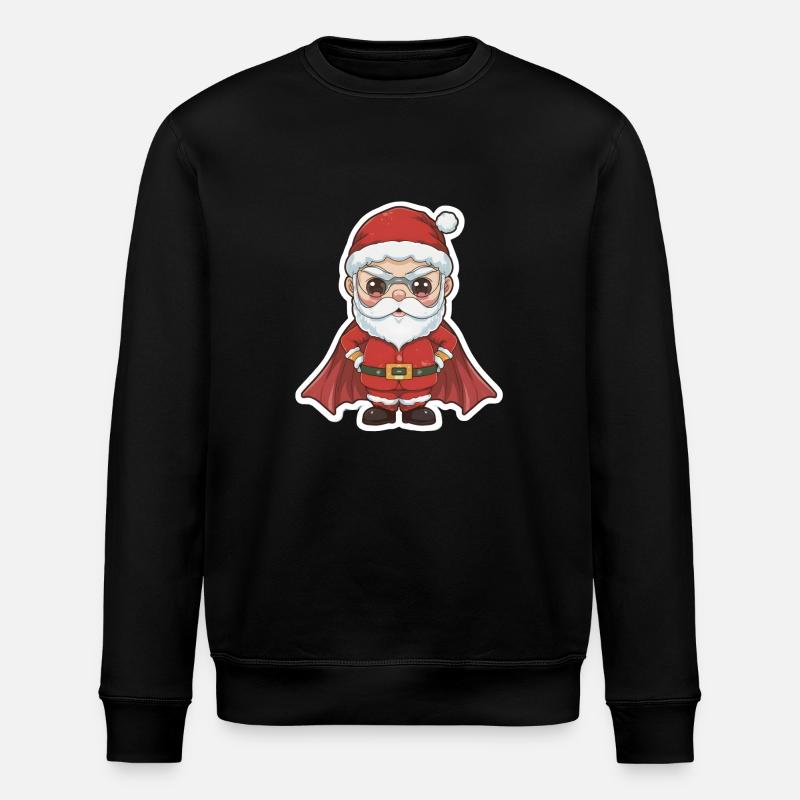 Weihnachtsmann Superheld - Stanley/Stella Unisex Bio-Sweatshirt ROLLER - Schwarz
