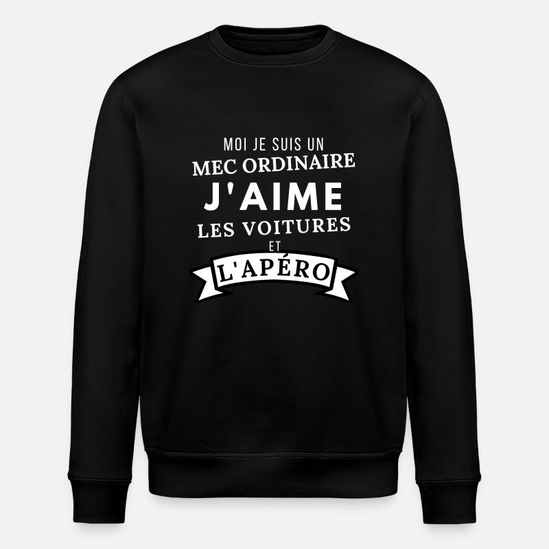 J'aime les voitures et L'apero - Sweat bio ROLLER Stanley/Stella Unisexe - noir