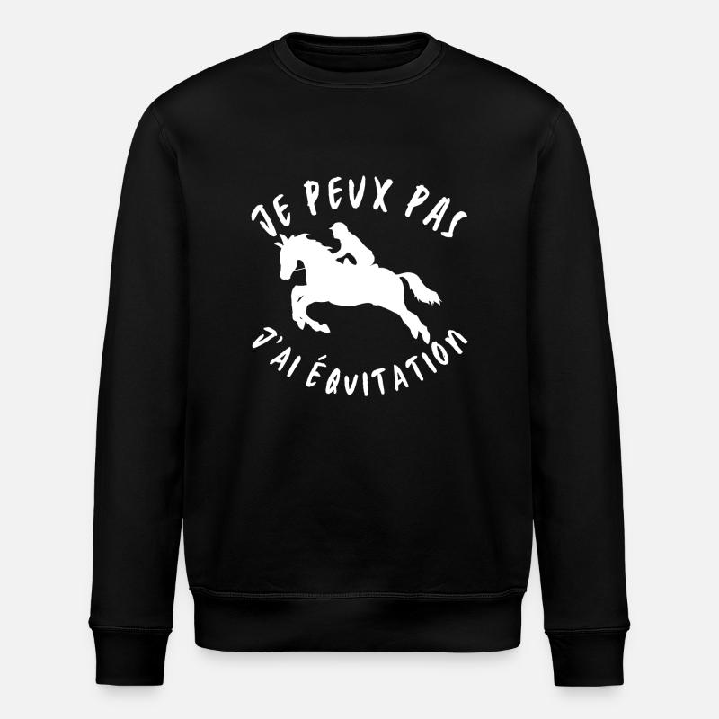 Je peux pas j'ai eqvitation - Sweat bio ROLLER Stanley/Stella Unisexe - noir