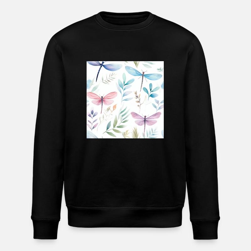 Libellule à l’aquarelle - Sweat bio ROLLER Stanley/Stella Unisexe - noir