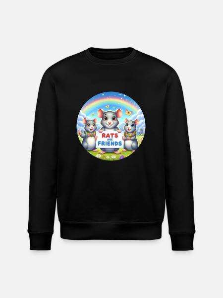 Rats are friends - Stanley/Stella ROLLER Unisex Organic Sweatshirt - black