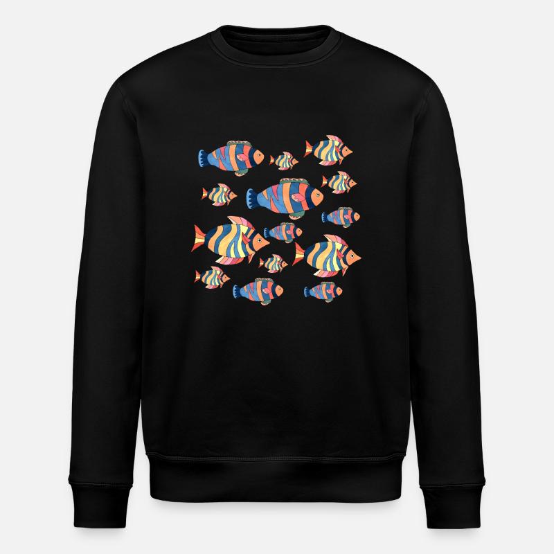 Fishes - Stanley/Stella ROLLER Unisex Organic Sweatshirt - black