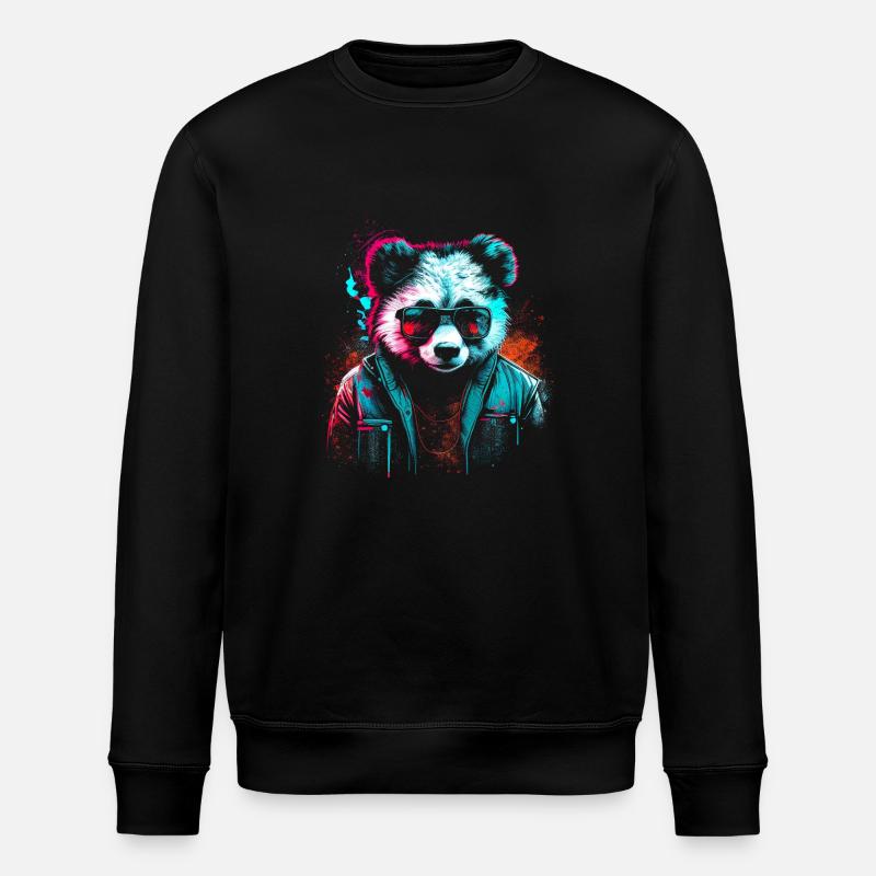 Panda cyberpunk - Sweat bio ROLLER Stanley/Stella Unisexe - noir
