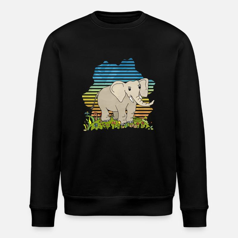 Éléphant - Sweat bio ROLLER Stanley/Stella Unisexe - noir