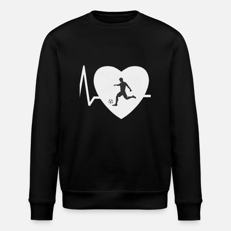 Herzschlag Fussball - Stanley/Stella Unisex Bio-Sweatshirt ROLLER - Schwarz