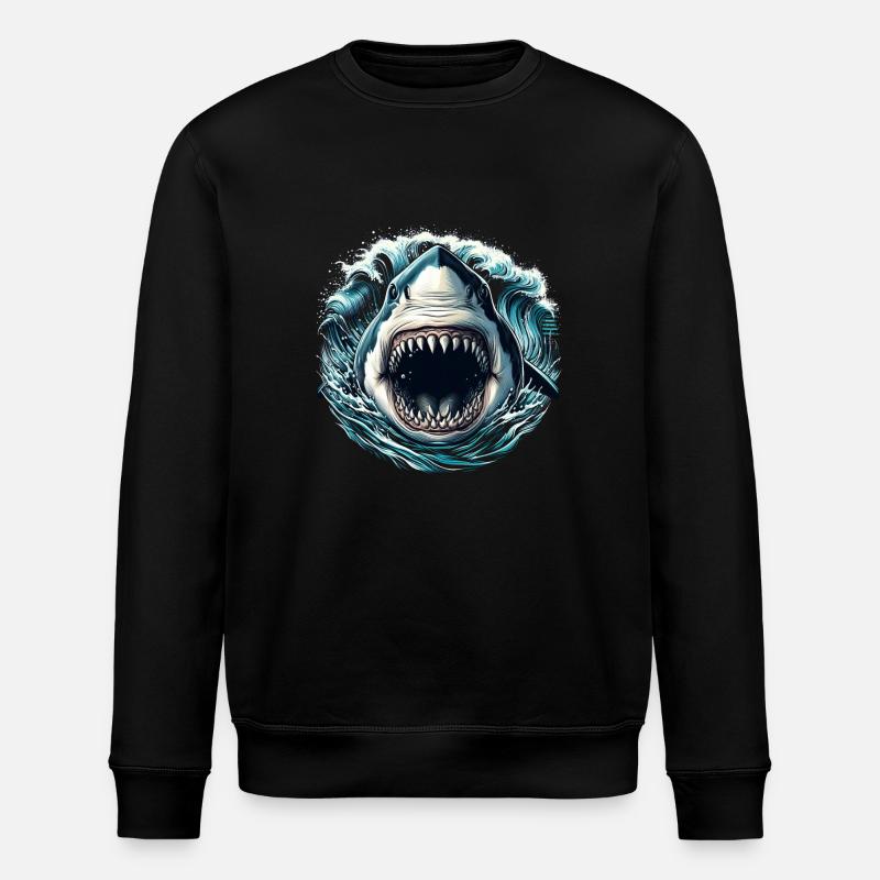 Shark attack - Stanley/Stella ROLLER Unisex Organic Sweatshirt - black