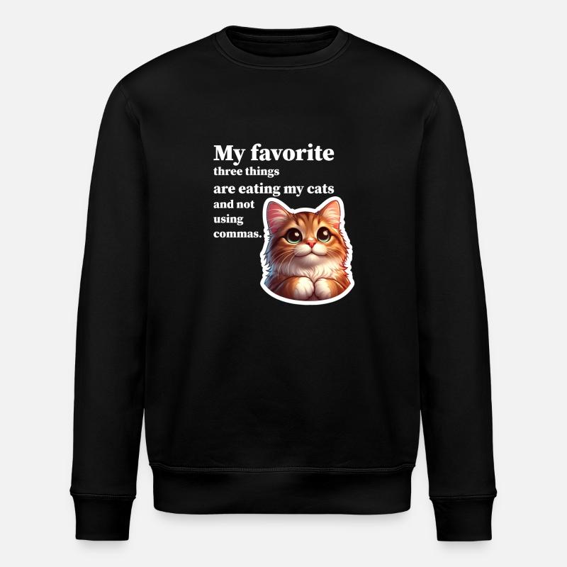 not using commas - Stanley/Stella ROLLER Unisex Organic Sweatshirt - black