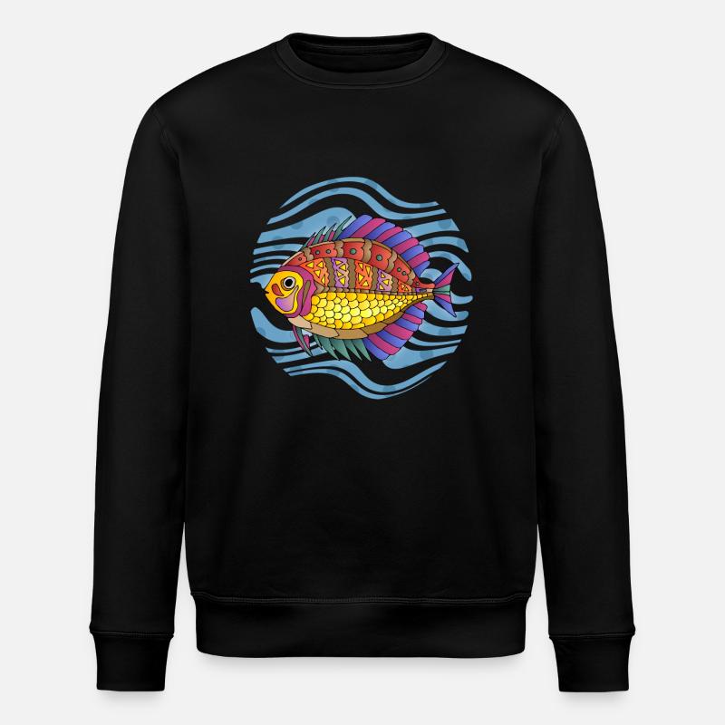 Fish - Stanley/Stella ROLLER Unisex Organic Sweatshirt - black