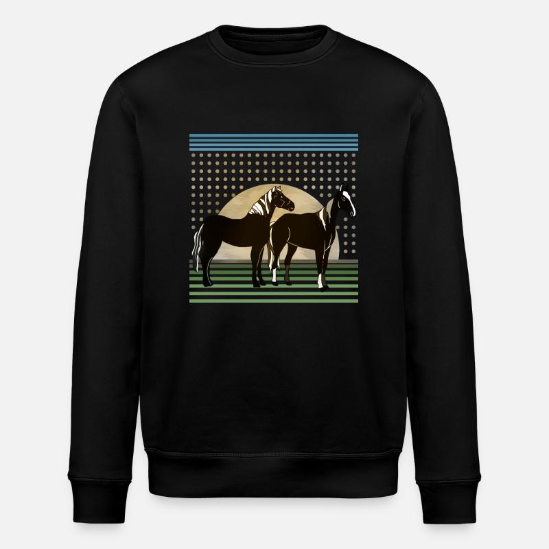 Horses - Stanley/Stella ROLLER Unisex Organic Sweatshirt - black