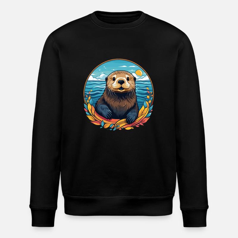 Seeotter - Stanley/Stella Unisex Bio-Sweatshirt ROLLER - Schwarz