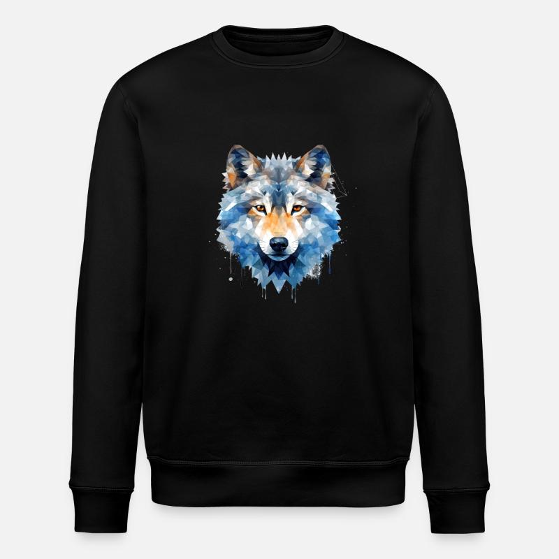 Loup géométrique - Sweat bio ROLLER Stanley/Stella Unisexe - noir