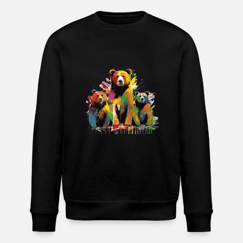 Grafitti Bears - Stanley/Stella ROLLER Unisex Organic Sweatshirt - black