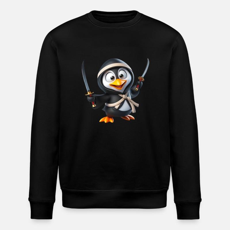 Ninja Pinguin - Stanley/Stella Unisex Bio-Sweatshirt ROLLER - Schwarz