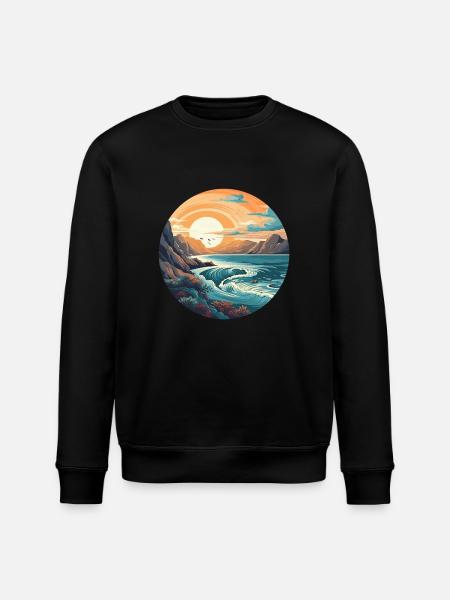 Rock beach - Stanley/Stella ROLLER Unisex Organic Sweatshirt - black